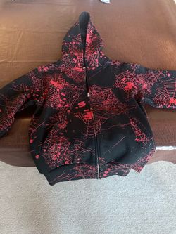 Sp5der red web hoodie
