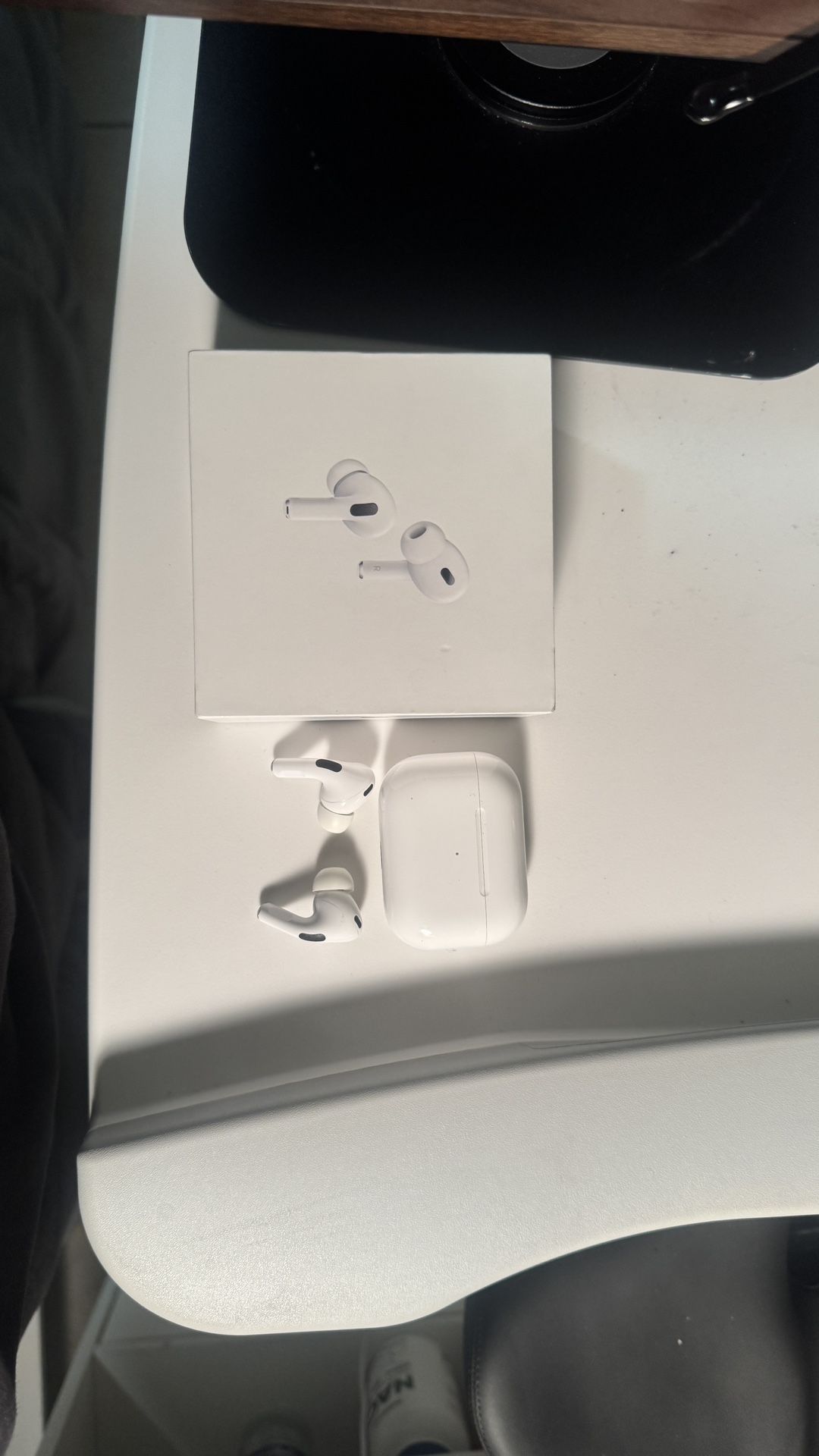—AirPods Pro 2 with MagSafe Charging Case Great Condition Works perfectly, holds charge well. USB-C Charger included + Eartips Ready for pickup today.