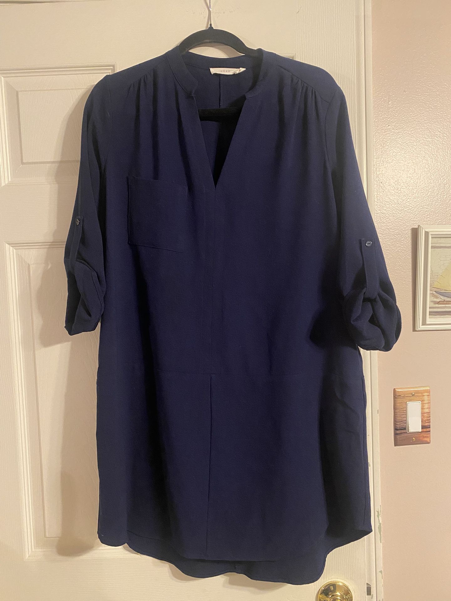 Lush Navy Knee Length Dress, Size large