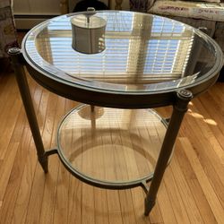 Beautiful silver iron end table! Very heavy!