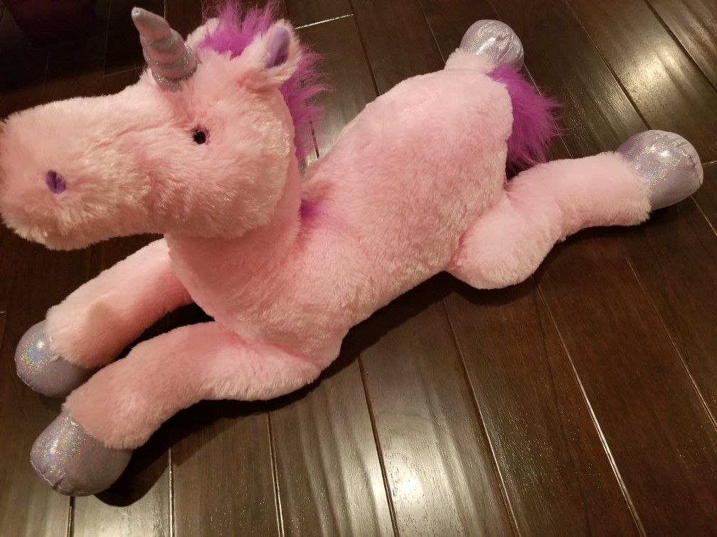 Pink Glitter Plush Unicorn