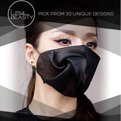 Black Silk ROSE FACE MASK