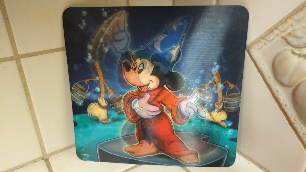 Disney Mickey mouse Fantasia. Lenticular mouse pad. 1990s