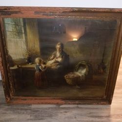 Vintage Art In frame.