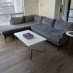 Restoration Hardware Coffee Table — Marble + Brass — Like New