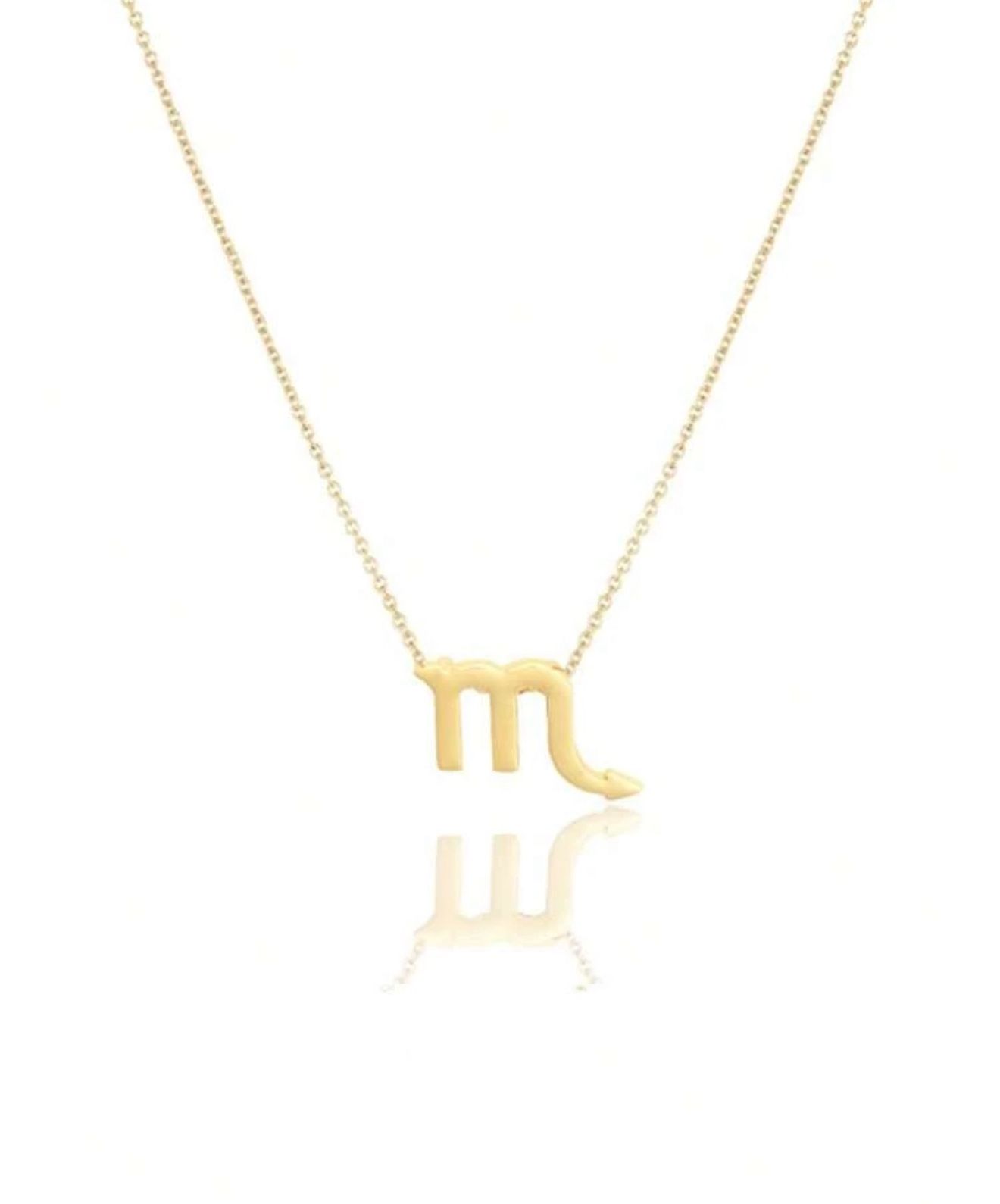 1pc Stainless Steel Chain Zodiac Pendant Necklace, Fashionable Gift (Scorpio)