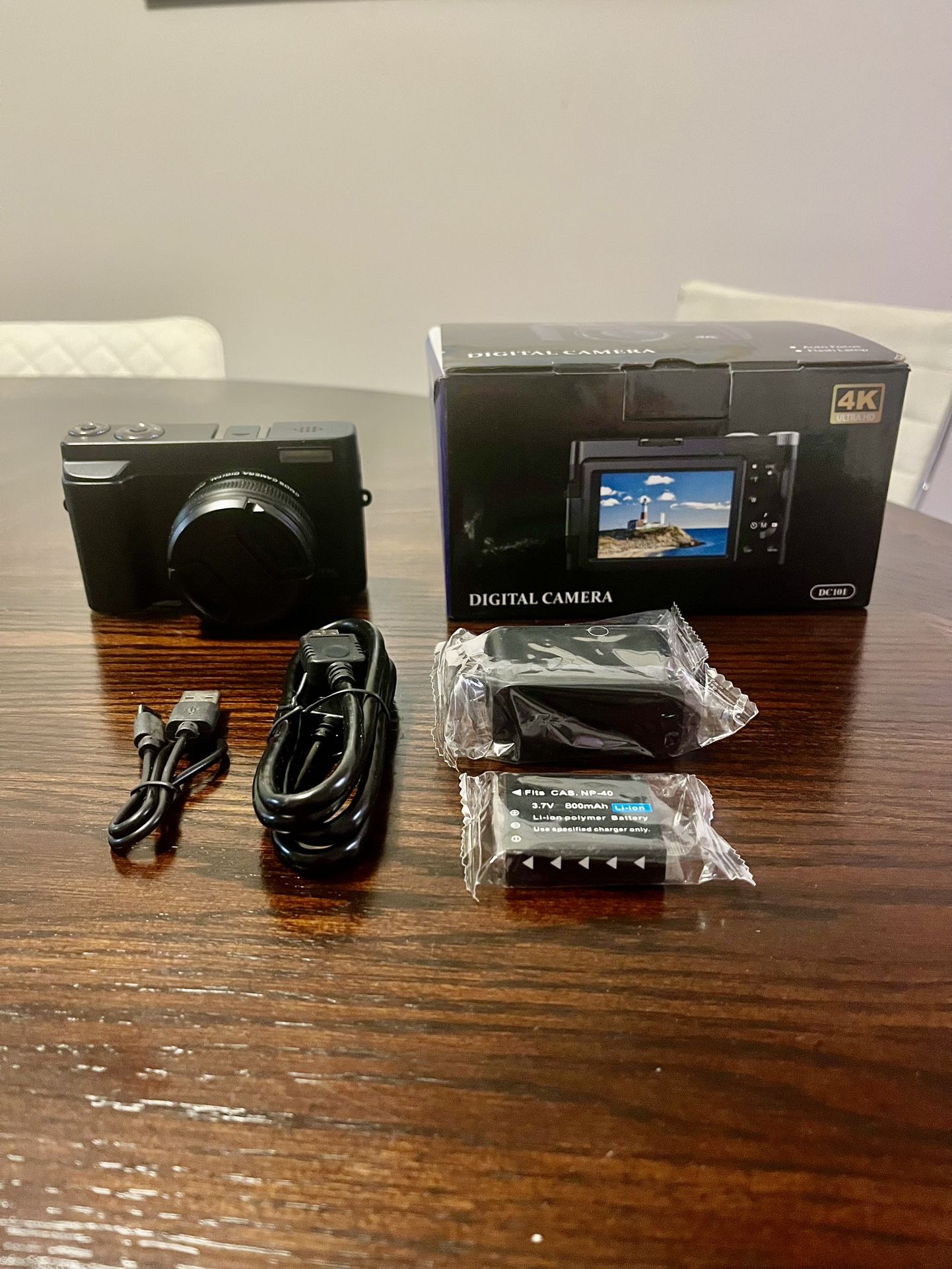 DC101 4K Digital Camera Bundle *New* Screen/lens Protective Films Still In Place