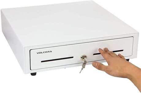 16" Manual Push Open Cash Register Drawer for Point of Sale (POS) System, White