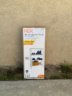 NEW HDX 4-Tier Steel Wire Garage Storage Shelving Unit