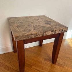 Steve Silver Montibello Marble Top End Table Cherry Finish Model MN700E