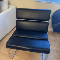 Modern Heavy Chrome Lounge Chairs – Set of 2 – Excellent Condition