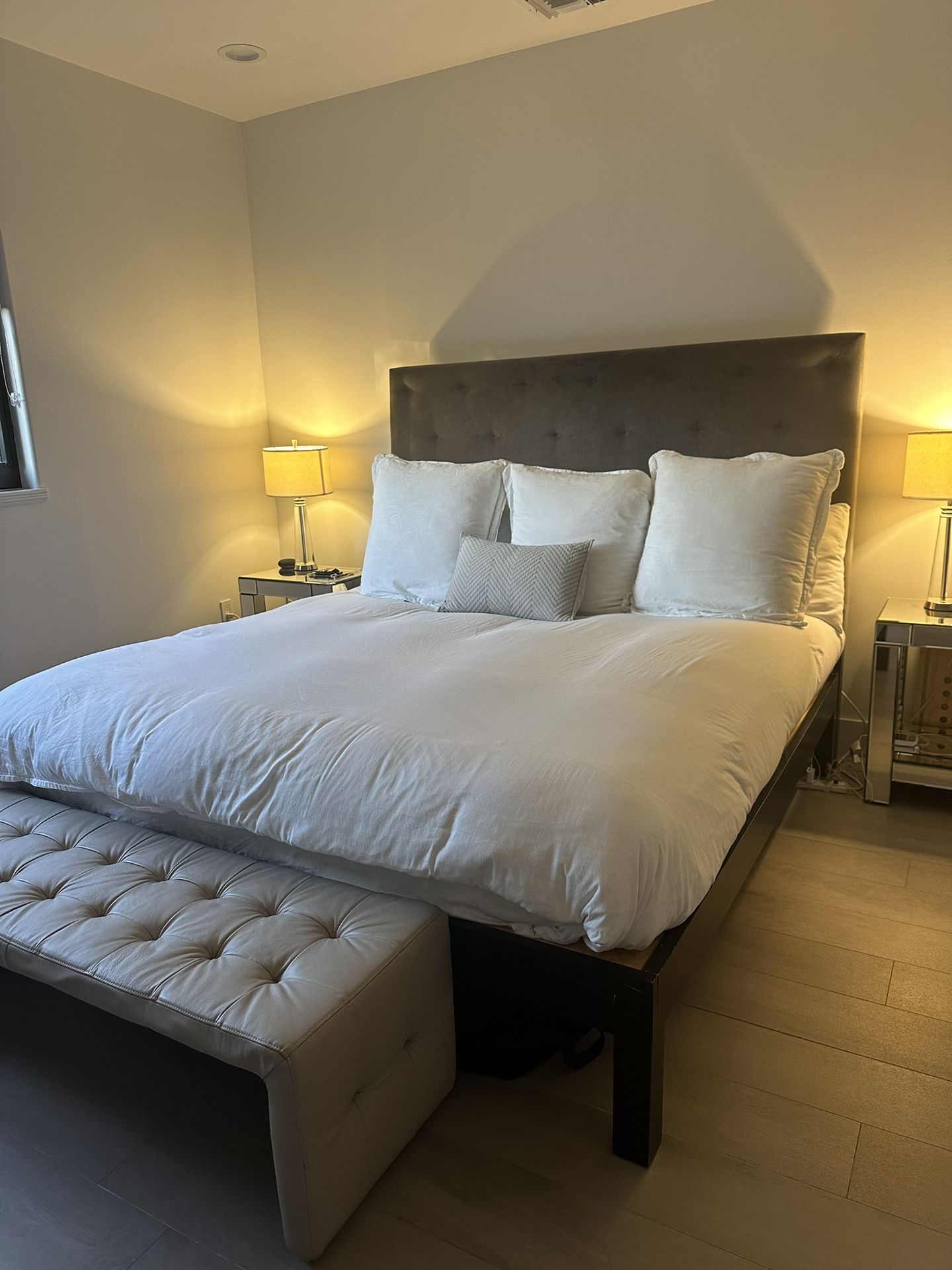 King Bed Headboard and Frame (west Elm)