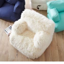 Pottery Barn Teen Ivory Faux Fur Lounger 