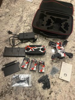 DJI Spark Camera Drone Bundle — 3 Batteries + Case — Like New