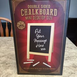 Double Sided Chalkboard Mini Desktop Size Includes Chalk NIB