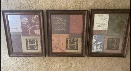 Set Of 3 Inspirational Wall Art