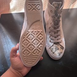 High Top Converse w/ Snake Skin Accent