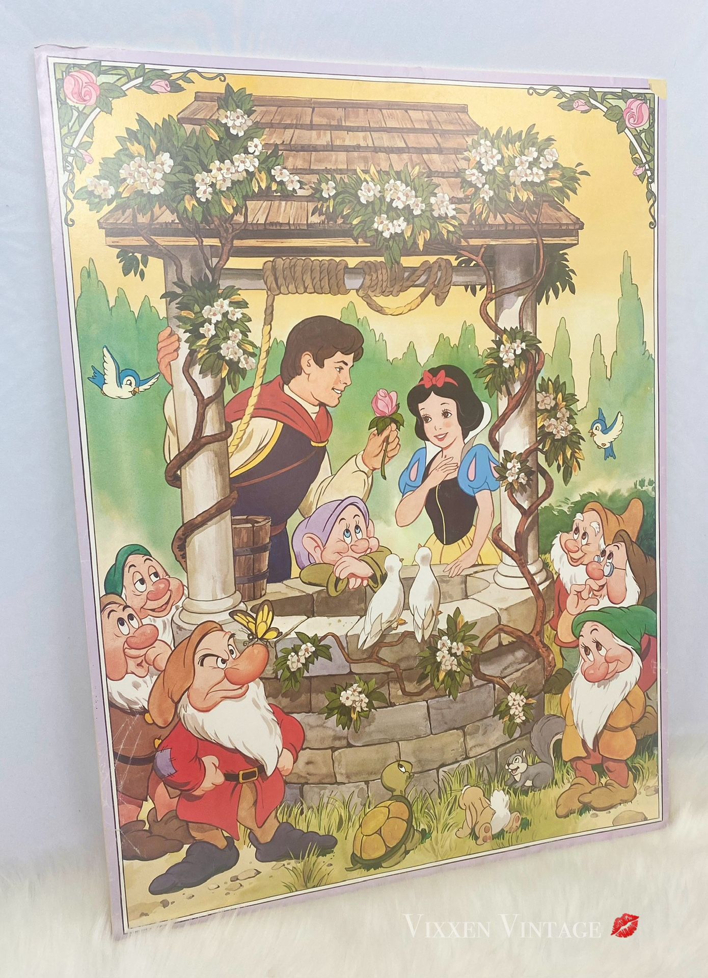 VINTAGE 1990'S WALT DISNEY 'SNOW WHITE' LITHOGRAPH FOAM POSTER BOARD