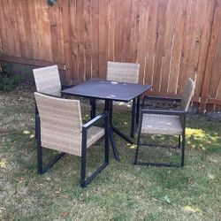 ALL WEATHER EXTERIOR/INTERIOR CHAIRS AND TABLE
