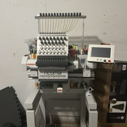 MT-1501 15 Needle, Single-head commercial embroidery machine with High-Definition True-Color 7" LCD Touch Screen.