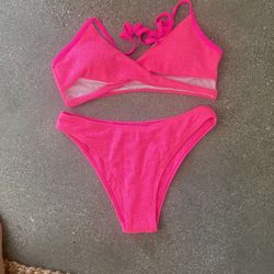 Crinkle Hot Pink Bikini 
