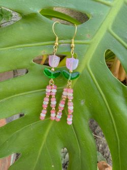 Flower Beaded Earrings 