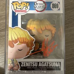 PSA GEM MINT 10 Zenitsu Agatsuma Signed Funko POP 