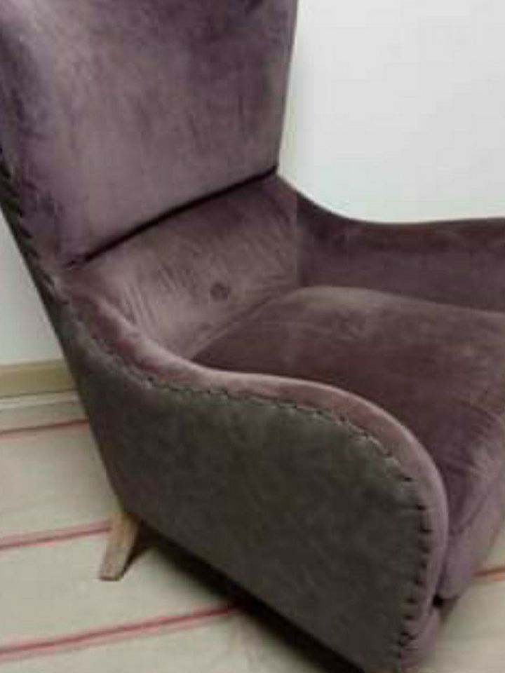 Custom Leather and Suede accent chair