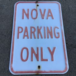 Vintage Chevy Nova Parking Only Sign Antique Metal Sign Wall Art Gate Hanging Home Yard Garage Decor 1960s 1970s 1980s Classic Muscle Car