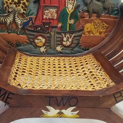 Noah's Ark Carved Wood Children's Chair