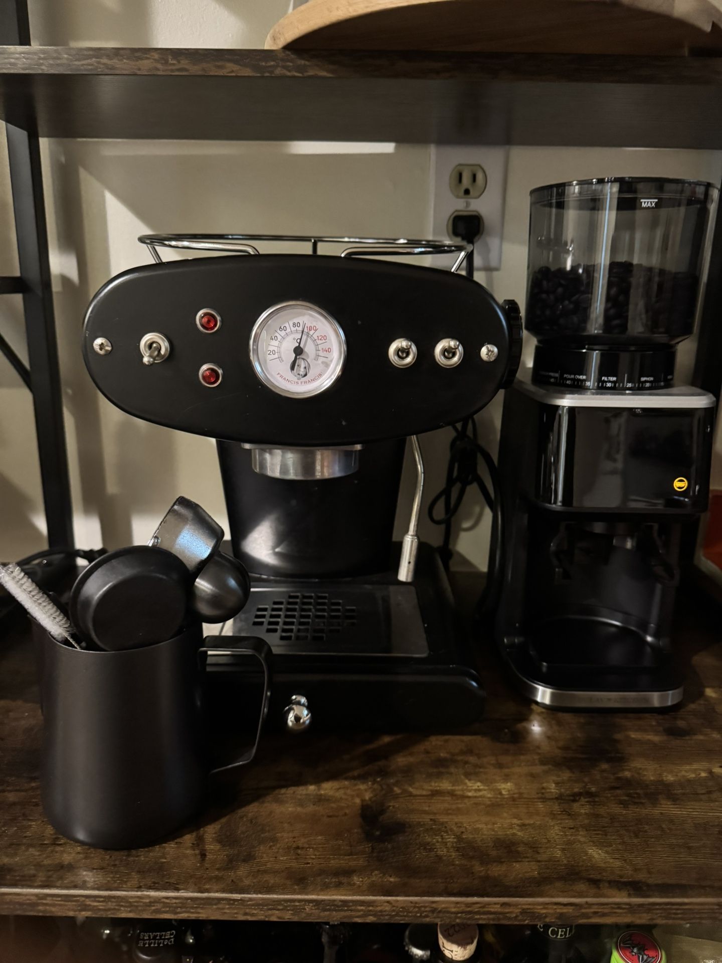Espresso machine, coffee grinder, and accessories bundle!