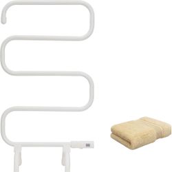 KEG Bathroom Towel Warmer Electric Heated Towel Rack, Wall-Mounted or Floor Standing, Portable Plug-in White