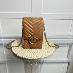 Pinko Small Bag Crossbody Vertical Quilted Bag Brown
