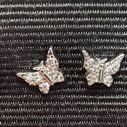925 Sterling Silver Butterfly Earrings 