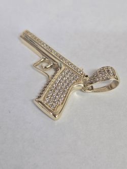 10kt Gold CZ Stone Glock🔫 Charm
