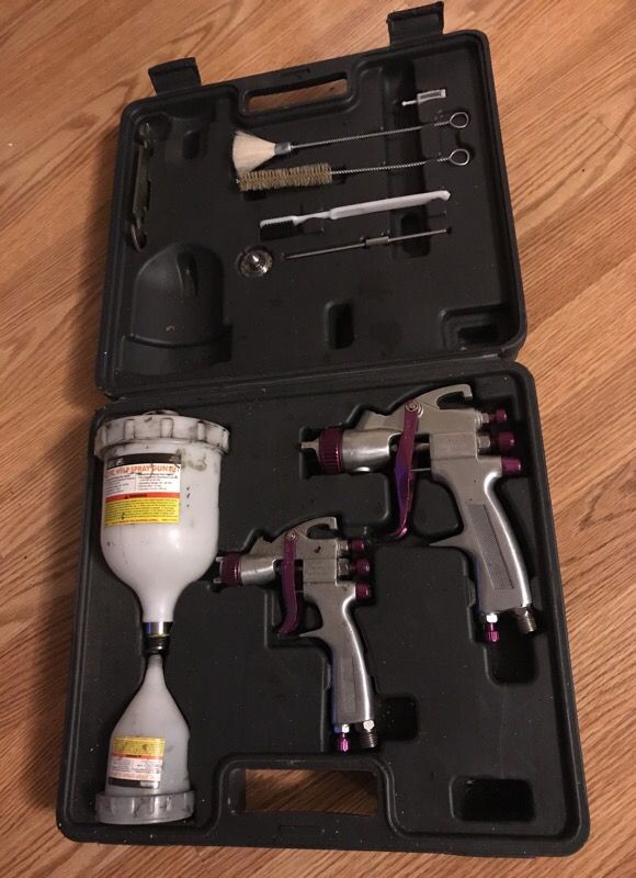 2 Pc. Professional Automotive HVLP Air Spray Gun Kit central pneumatic