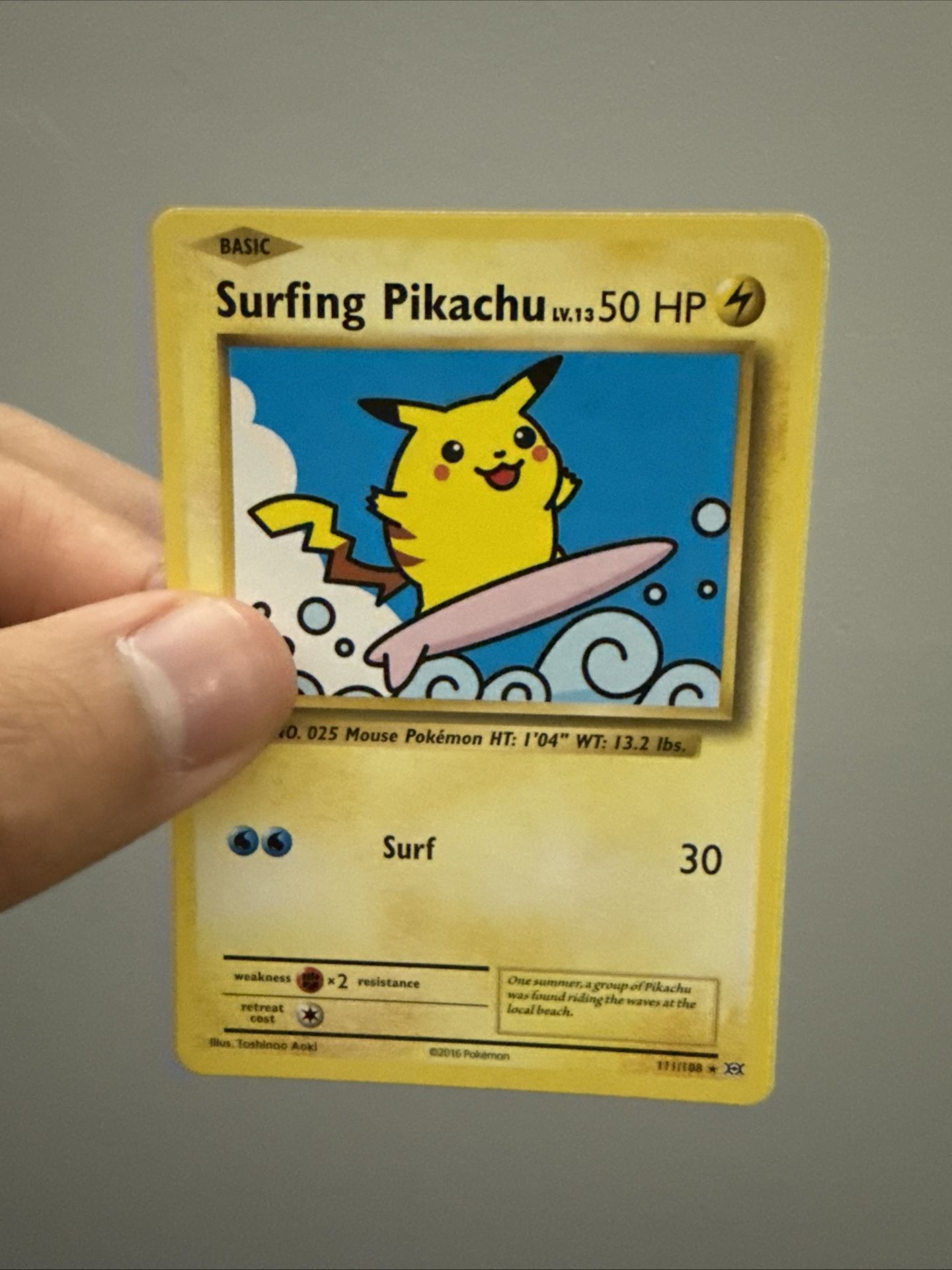 Pokemon (Surfing Pikachu) Card