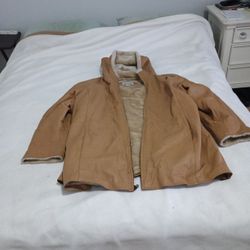 Fitz Wright Men's Leather Trench Coat 