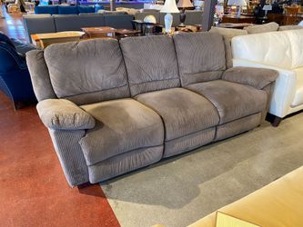 Brown Corduroy Reclining Three Seater Sofa