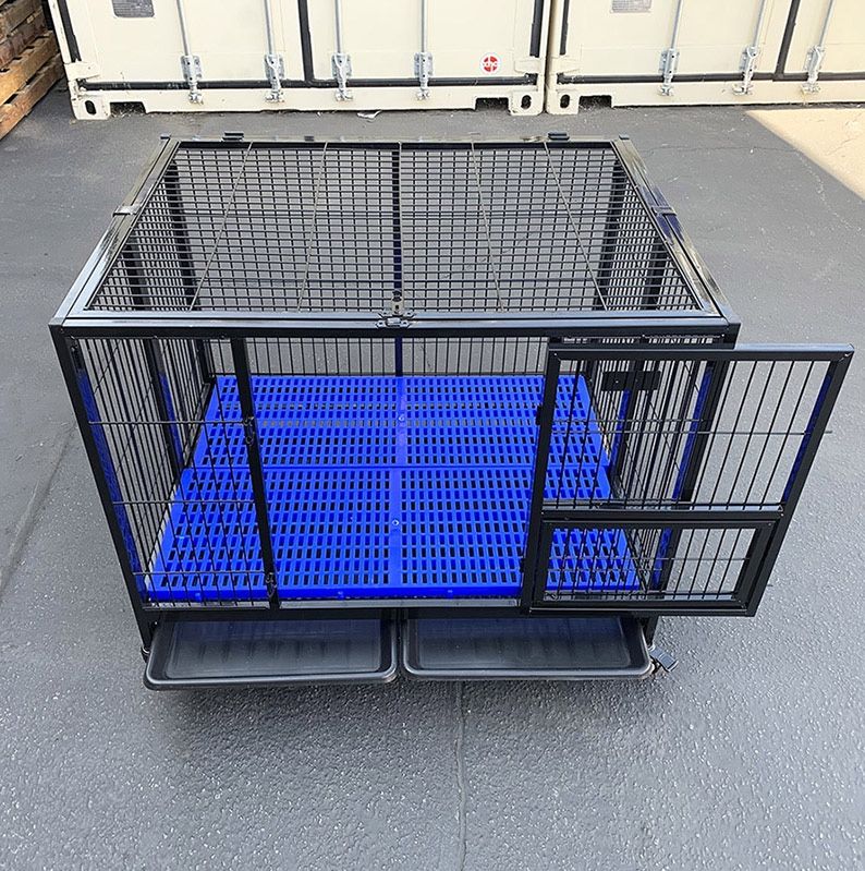 BRAND NEW $180 Large Heavy-Duty Dog Crate 41”x31”x34” Single-Door Folding Cage Kennel w/ Plastic Tray