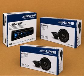 Car Stereo Bluetooth Single Din Am Fm Radio Aux EQ UTE-73BT 2 Sets 6 1/2" 2-Way Coaxial Speaker System 320 Watt Package EL-E65-G 🚨 Payment Options Av