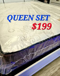 Brand New  !! Queen set  $199 (( Mattress And Box Spring  ))