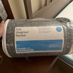 Room Essentials 12 lb Weighted Blanket, 2 pc (lining / removeable cover)