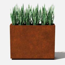 Veradek Corten Extra Large Rust Steel Metal Rectangular Planter with Drainage Holes (10 in. L x 38 in. W x 30 in H)