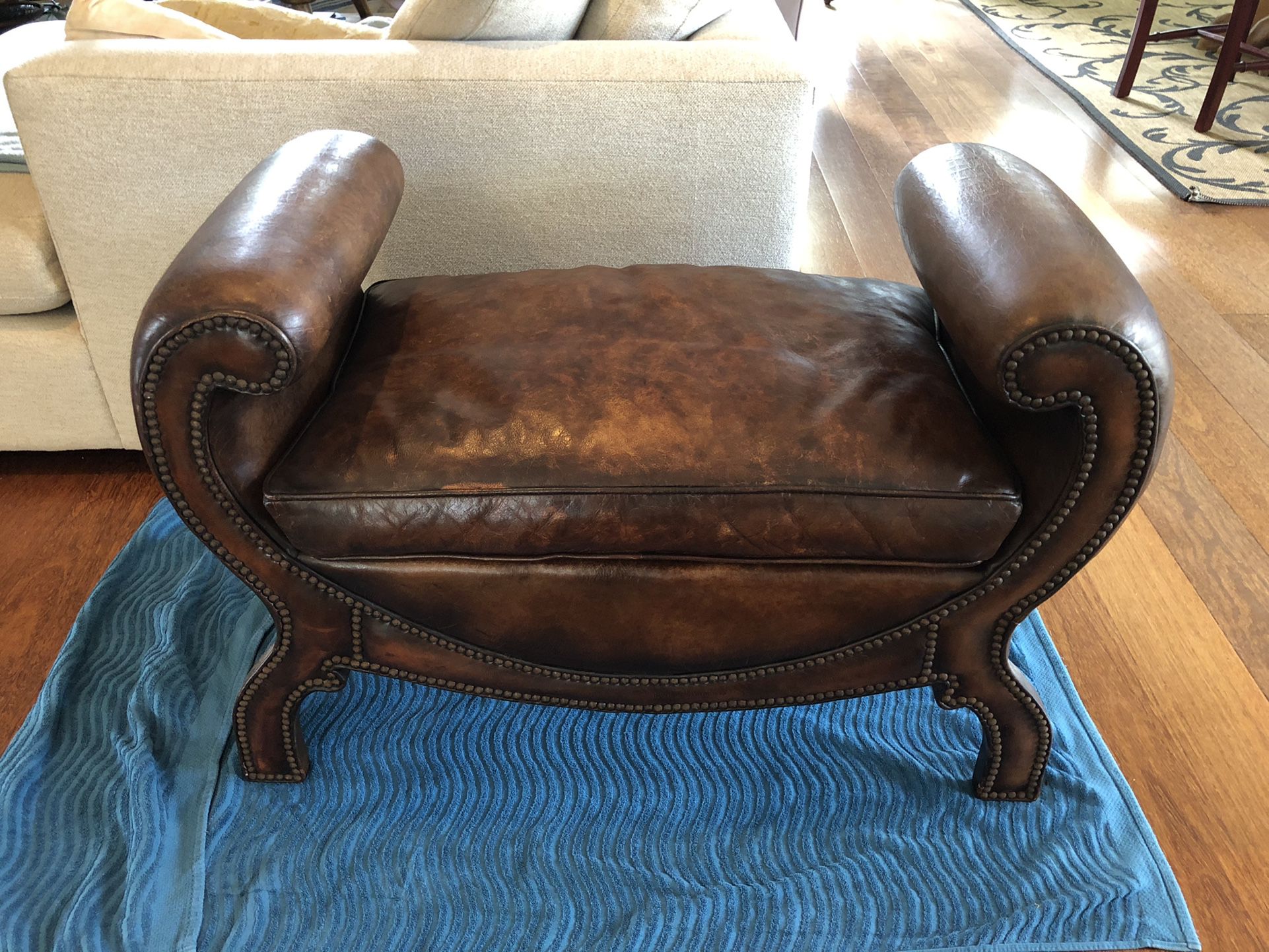 Vintage Beaded Leather Chair