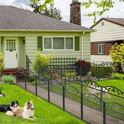 15 Panel Garden Fences Rustproof Wrought Iron Outdoor Flower Bed Animal Barrier Fence