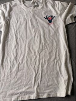 Coors Banquet Rodeo white t-shirt with blue bull head graphic and red text, size M #rodeo #western