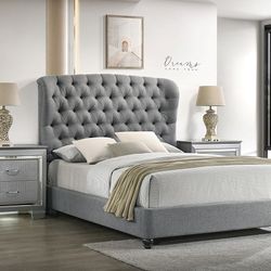 Brand New Grey Queen Size Bed Frame (Available In California Or Eastern Size)