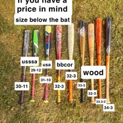 BASEBALL BATS   DM WITH OFFERS 