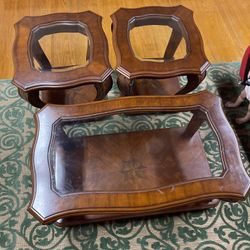 3 Pieces: Coffee Table And 2 End Tables